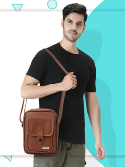 VENEER - Tan Solid Sling Bag