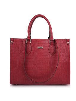 VENEER - Maroon Textured Hand Bag and Non Detachable Strap (Single)