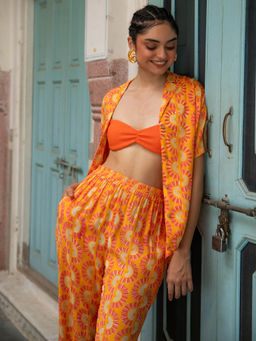 House of Ekam - Orange Rainbow Dreams Co-Ord (Set of 2)