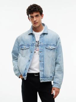 Tommy Hilfiger - Men Blue Solid/Plain Cotton Jacket
