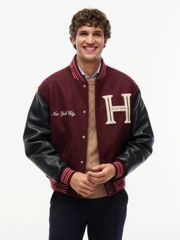 Tommy Hilfiger - Men Brown Colorblock Wool Jacket