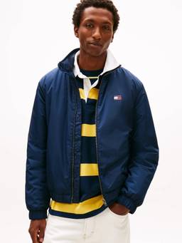 Tommy Hilfiger - Men Blue Solid/Plain Polyester Jacket