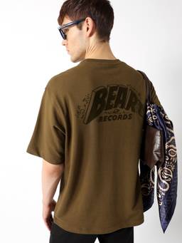 The Bear House - Men Olive Typography Cotton T-Shirt