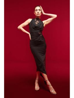 SOTBELLA - Black Halter Lace Dress