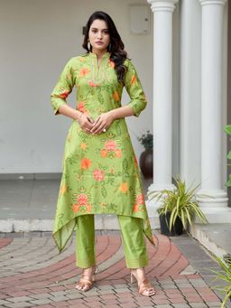 MOJILAA - Green Printed Kurta and Pant (Set of 2)