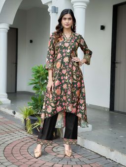 MOJILAA - Black Printed Kurta and Pant (Set of 2)