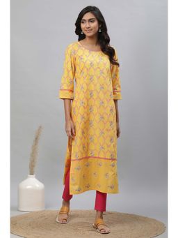 Aurelia - Yellow Floral Kurta and Leggings (Set of 2)