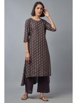 W - Brown Paisley Kurta and Palazzo (Set of 2)