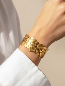 Jewels Galaxy - Gold Plated Stainless Steel Contemporary Cuff