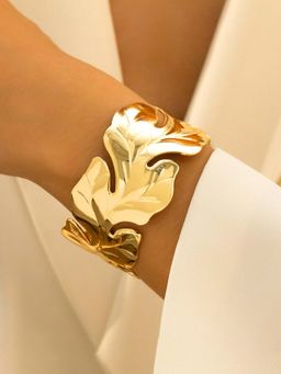 Jewels Galaxy - Gold Plated Stainless Steel Contemporary Cuff