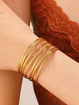 Jewels Galaxy - Gold Plated Stainless Steel Contemporary Cuff