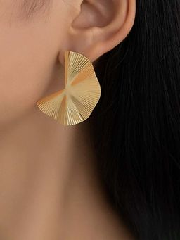 Jewels Galaxy - Gold-Plated Anti Tarnish Stainless Steel Contemporary Drop Earrings