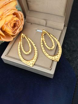 Jewels Galaxy - Gold-Plated Anti Tarnish Stainless Steel Contemporary Drop Earrings