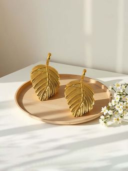Jewels Galaxy - Gold-Plated Anti Tarnish Stainless Steel Leaf Shaped Drop Earrings