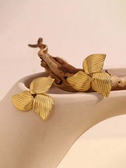 Jewels Galaxy - Gold-Plated Anti Tarnish Stainless Steel Triangular Stud Earrings