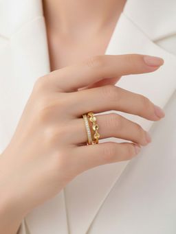 Jewels Galaxy - Gold Plated Contemporary Style Adjustable Ring