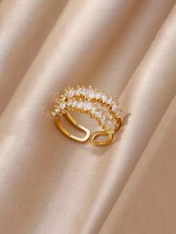 Jewels Galaxy - Gold Plated Style Twin Adjustable Ring