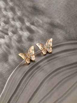 Jewels Galaxy - Anti Tarnish Butterfly Themed Stone Studded Stud Earrings