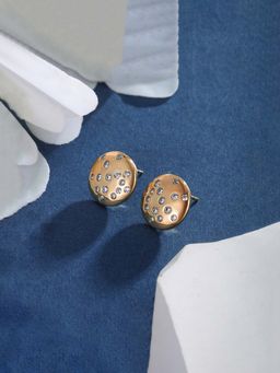 Jewels Galaxy - Anti Tarnish Round Shape Stone Studded Stud Earrings