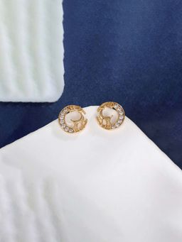 Jewels Galaxy - Anti Tarnish Deer Themed Stone Studded Stud Earrings