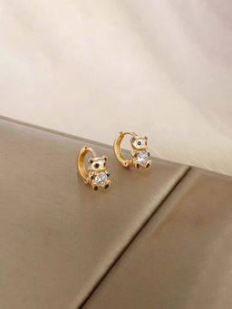 Jewels Galaxy - Anti Tarnish Teddy Bear Themed Hoop Earrings