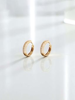 Jewels Galaxy - Anti Tarnish Stone Studded Hoop Earrings