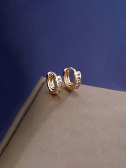 Jewels Galaxy - Anti Tarnish Stone Studded Hoop Earrings