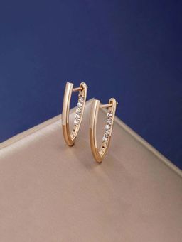 Jewels Galaxy - Anti Tarnish Stone Studded Hoop Earrings