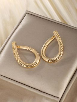 Jewels Galaxy - Anti Tarnish Cross Shaped Hoop Earrings