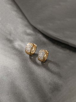 Jewels Galaxy - Anti Tarnish Stone Studded Hoop Earrings