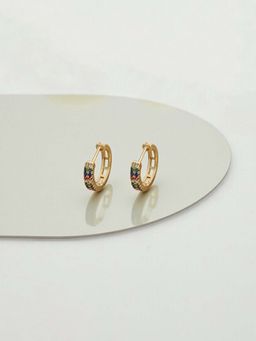Jewels Galaxy - Anti Tarnish Stone Studded Hoop Earrings