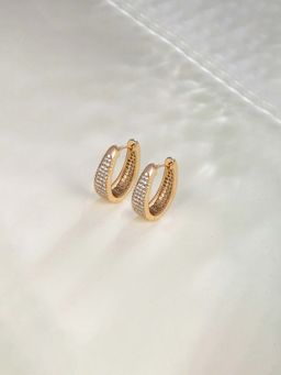 Jewels Galaxy - Anti Tarnish Stone Studded Hoop Earrings