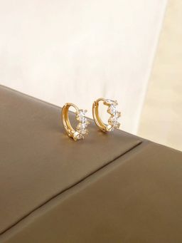 Jewels Galaxy - Anti Tarnish Stone Studded Hoop Earrings