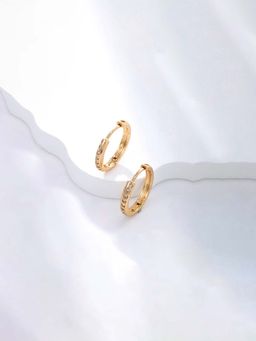 Jewels Galaxy - Anti Tarnish Stone Studded Hoop Earrings