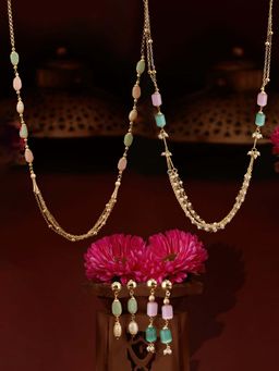 Zaveri Pearls - Multi-Color Beads Fusion Jewellery Set (Pack of 2)