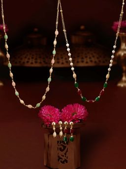 Zaveri Pearls - Multi-Color Beads Fusion Jewellery Set (Pack of 2)