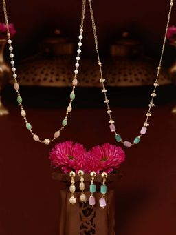 Zaveri Pearls - Multi-Color Beads Fusion Jewellery Set (Pack of 2)