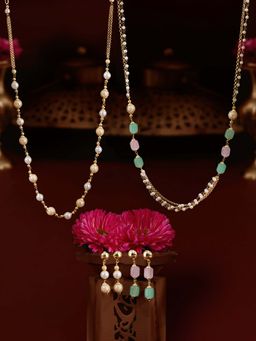 Zaveri Pearls - Multi-Color Beads Fusion Jewellery Set (Pack of 2)