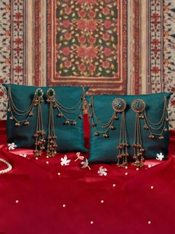 Zaveri Pearls - Stones Kashmiri Ghungroo Dangler Earrings And Ear Chains (Pack of 2)