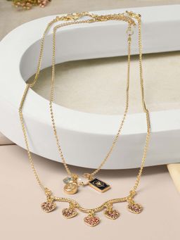 Zaveri Pearls - Gold Tone Contemporary Charm Necklaces (Pack of 2)