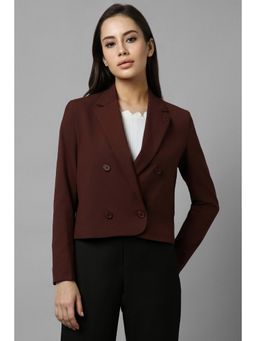 Allen Solly - Women Maroon Regular Fit Blazer