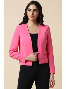 Allen Solly - Women Pink Solid Casual Blazer