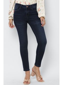 Allen Solly - Women Navy Ankle Skinny Fit Dark Wash Jeans
