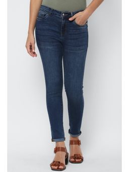 Allen Solly - Women Navy Ankle Skinny Fit Dark Wash Jeans