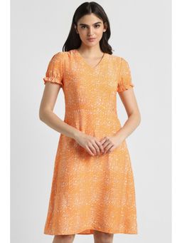 Allen Solly - Women Orange Print Casual Dress
