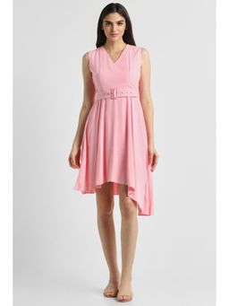 Allen Solly - Women Pink Solid Party Dress