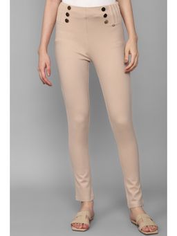 Allen Solly - Women Beige Regular Fit Solid Casual Trousers