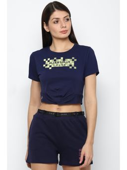 Allen Solly - Women Navy Graphic Print Casual T-shirt