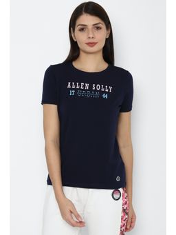 Allen Solly - Women Navy Print Casual T-shirt