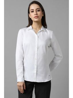 Allen Solly - Women White Solid Long Sleeves Shirt
